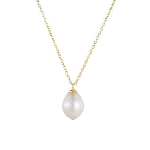 Baroque Pearl Drop Pendant Necklace - Versatile Elegance